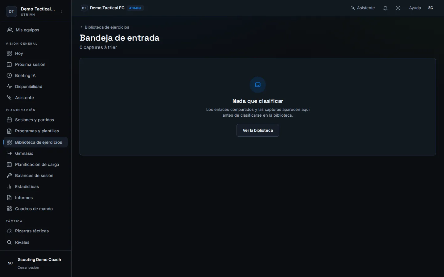 Bandeja de entrada — una captura de TikTok a clasificar, con título, carpeta y etiquetas